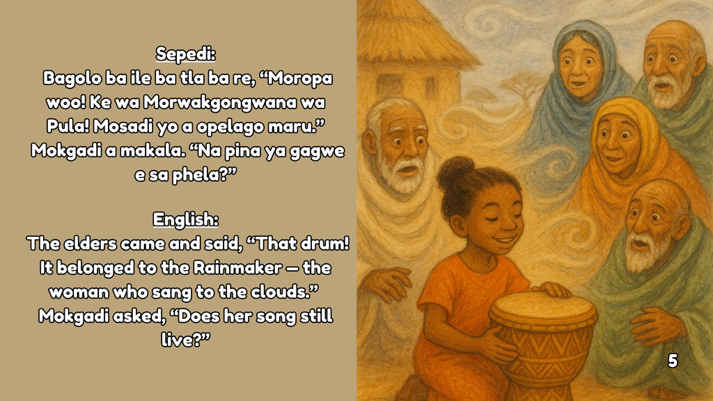 Sepedi: Mokgadi le Koša ya Modiši wa Pula/Mokgadi and the Rainmaker’s Song (eBook)
